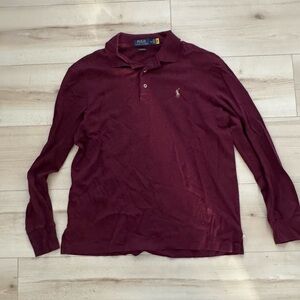 Polo by Ralph Lauren Men's Deep Red Long Sleeve Polo